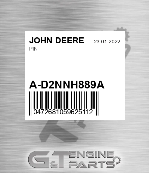 A-D2NNH889A Pin for JOHN DEERE