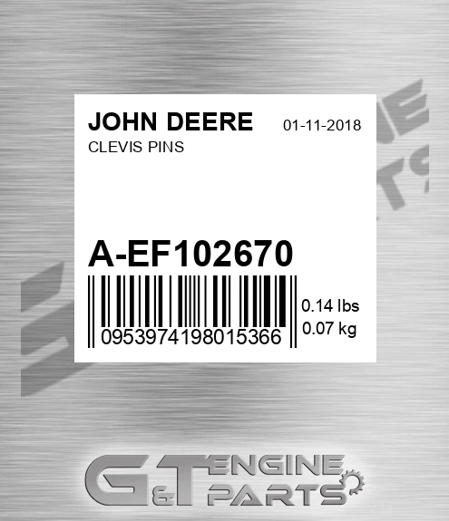 A-EF102670 Clevis Pins for JOHN DEERE