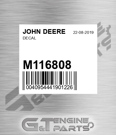 M116808 Decal for JOHN DEERE