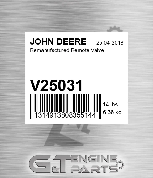V25031 Remanufactured Remote Valve for JOHN DEERE