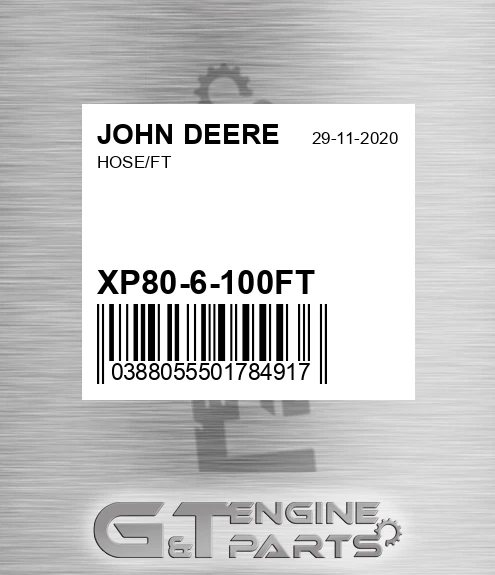 XP80-6-100FT Hose/ft for JOHN DEERE