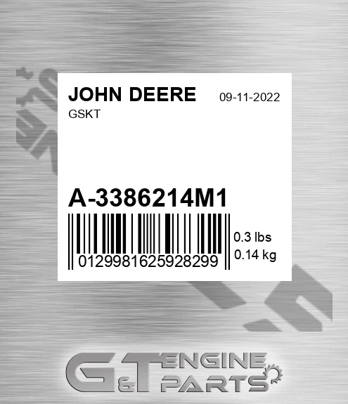 A-3386214M1 Gskt for JOHN DEERE