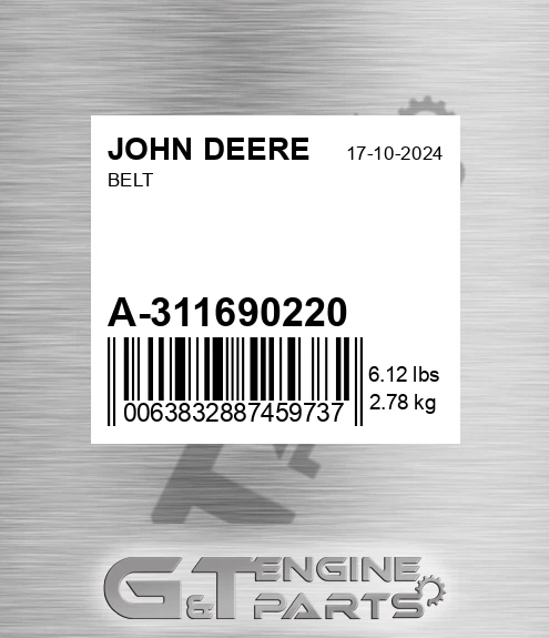 A-311690220 Belt for JOHN DEERE