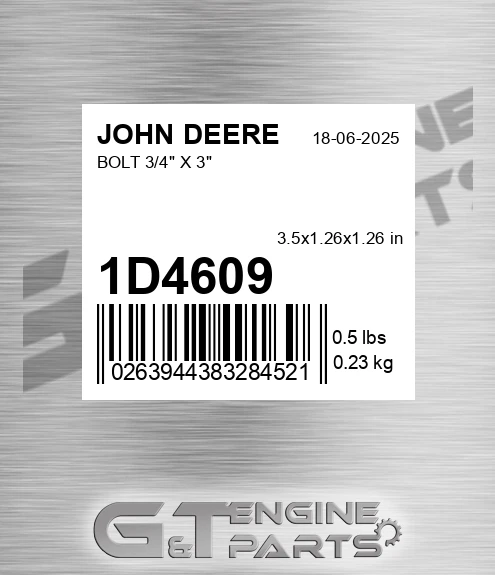 1D4609 Bolt 3/4" X 3"