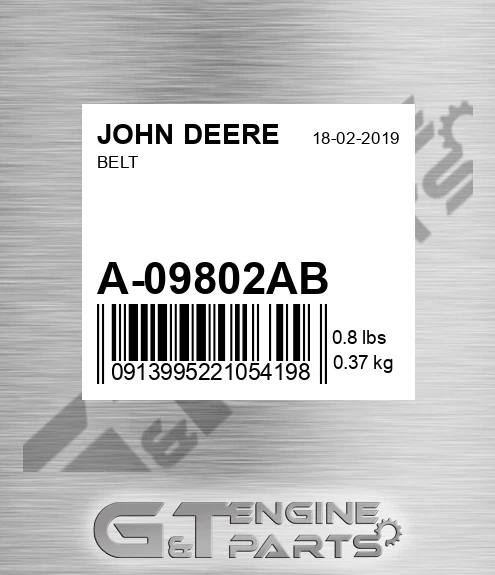 A-09802AB Belt for JOHN DEERE
