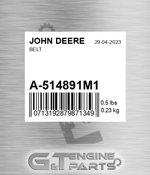 A-514891M1 Belt for JOHN DEERE