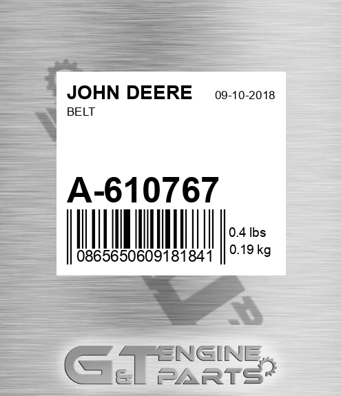 A-610767 Belt for JOHN DEERE