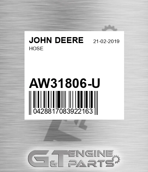 AW31806-U Hose for JOHN DEERE