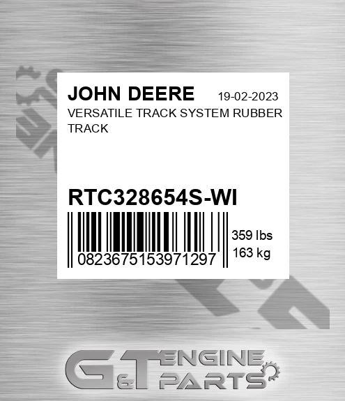 RTC328654S-WI Versatile Track System Rubber Track for JOHN DEERE