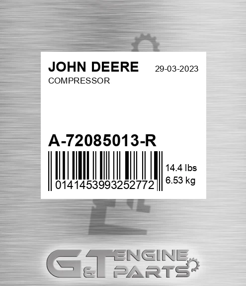 A-72085013-R Compressor for JOHN DEERE