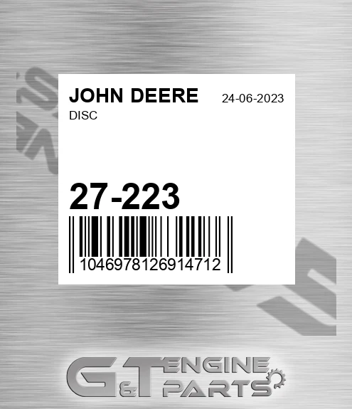 27-223 Disc for JOHN DEERE