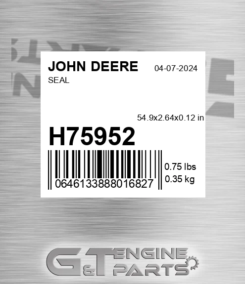 H75952 Seal for JOHN DEERE