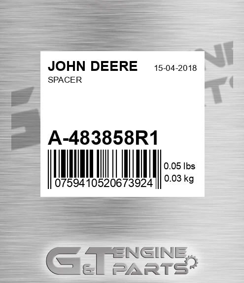 A-483858R1 Spacer for JOHN DEERE