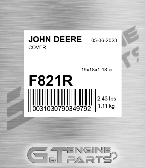 F821R Cover for JOHN DEERE