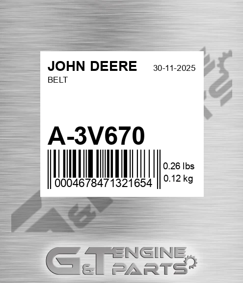 A-3V670 Belt for JOHN DEERE