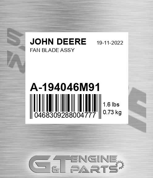 A-194046M91 Fan Blade Assy for JOHN DEERE