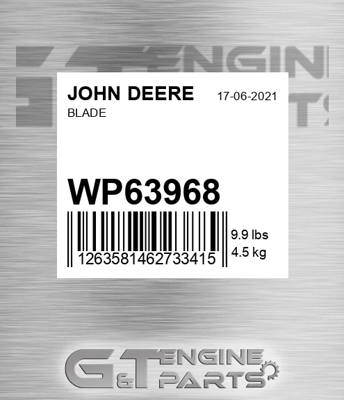 WP63968 Blade for JOHN DEERE