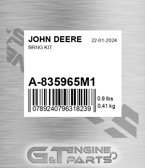 A-835965M1 Brng Kit for JOHN DEERE