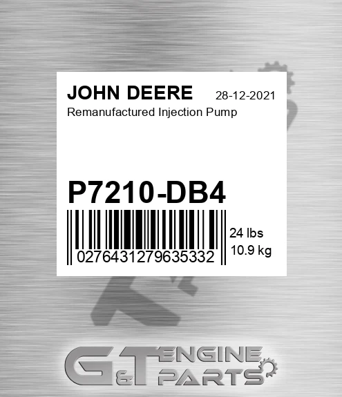 P7210-DB4 Remanufactured Injection Pump for JOHN DEERE