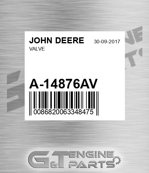 A-14876AV Valve for JOHN DEERE
