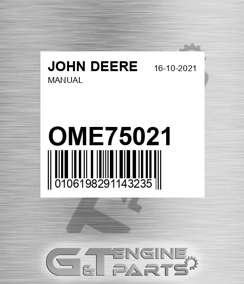 OME75021 Manual for JOHN DEERE