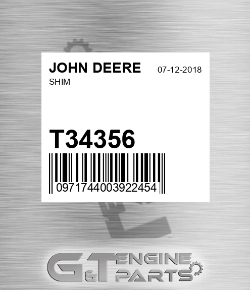 T34356 Shim for JOHN DEERE
