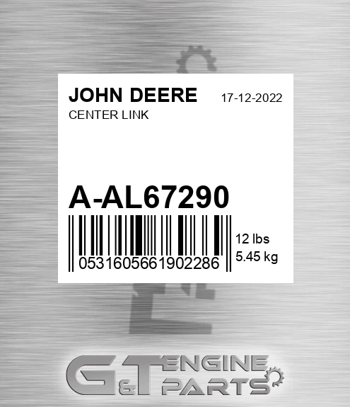A-AL67290 Center Link for JOHN DEERE