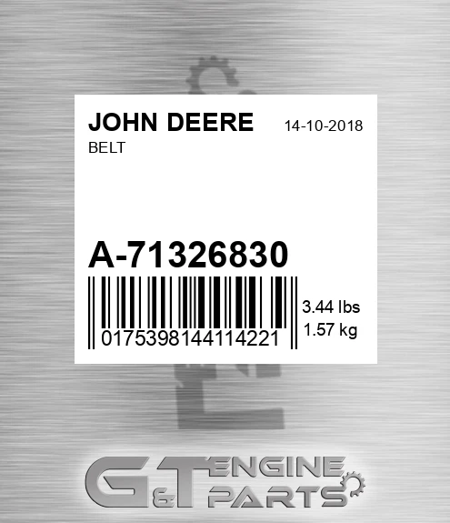 A-71326830 Belt for JOHN DEERE