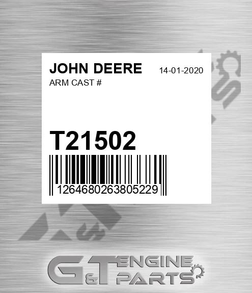 T21502 Arm Cast # for JOHN DEERE
