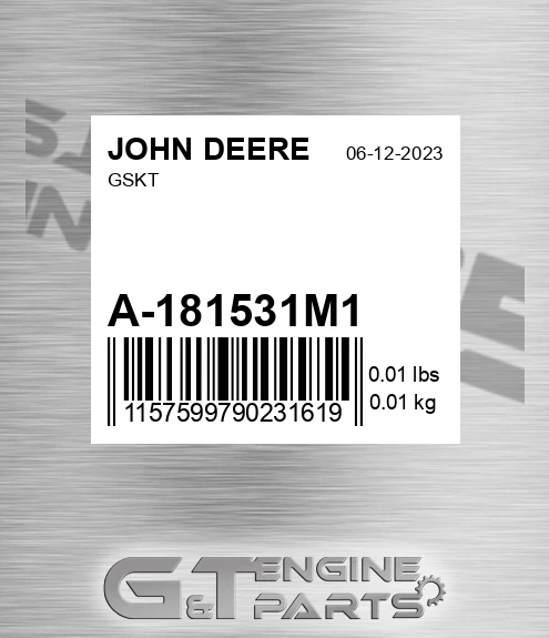 A-181531M1 Gskt for JOHN DEERE