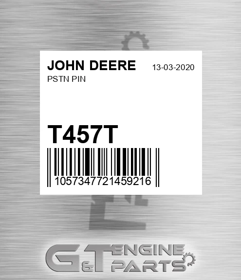 T457T Pstn Pin for JOHN DEERE
