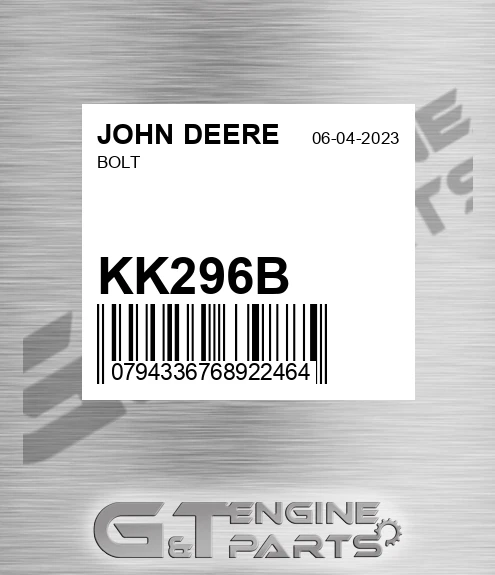 KK296B Bolt for JOHN DEERE