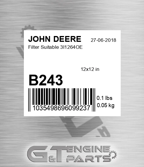 B243 JOHN DEERE Filter Suitable 3i1264oe