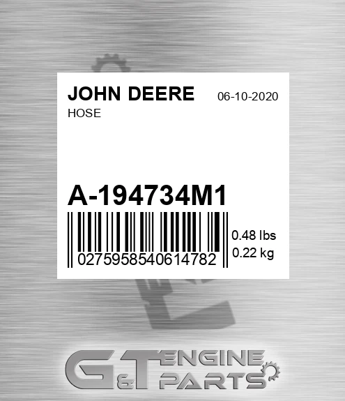 A-194734M1 Hose for JOHN DEERE