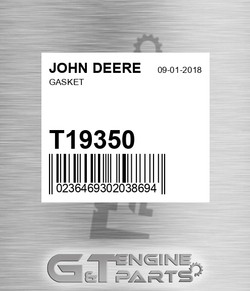T19350 Gasket for JOHN DEERE