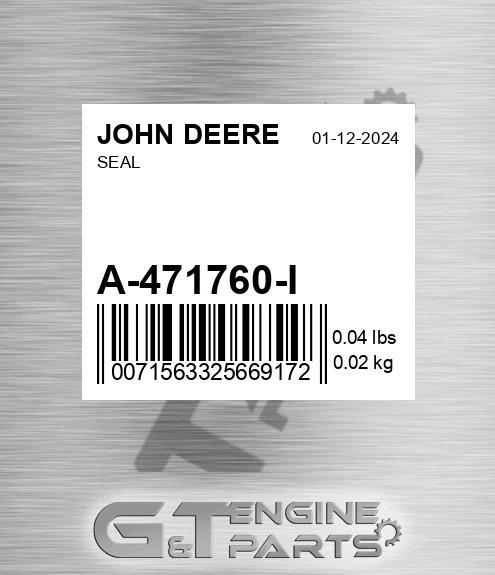 A-471760-I Seal for JOHN DEERE