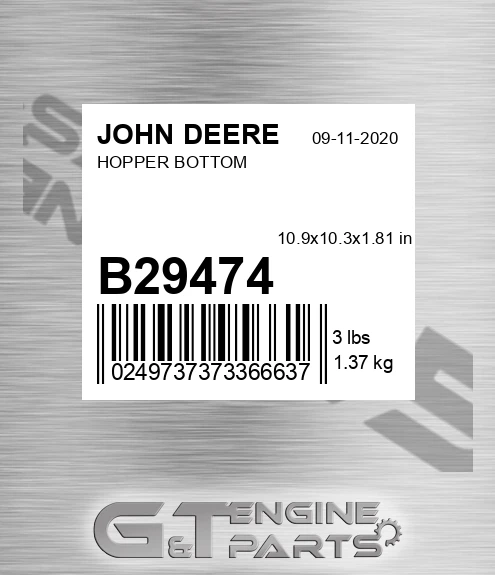 B29474 Hopper Bottom for JOHN DEERE