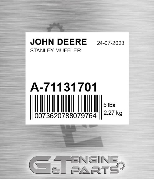 A-71131701 Stanley Muffler for JOHN DEERE
