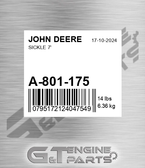 A-801-175 Sickle 7' for JOHN DEERE