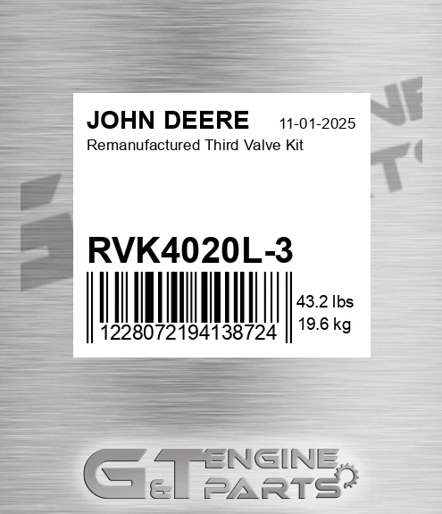 RVK4020L-3 Remanufactured Third Valve Kit for JOHN DEERE