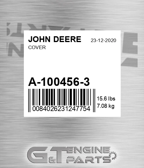 A-100456-3 Cover for JOHN DEERE