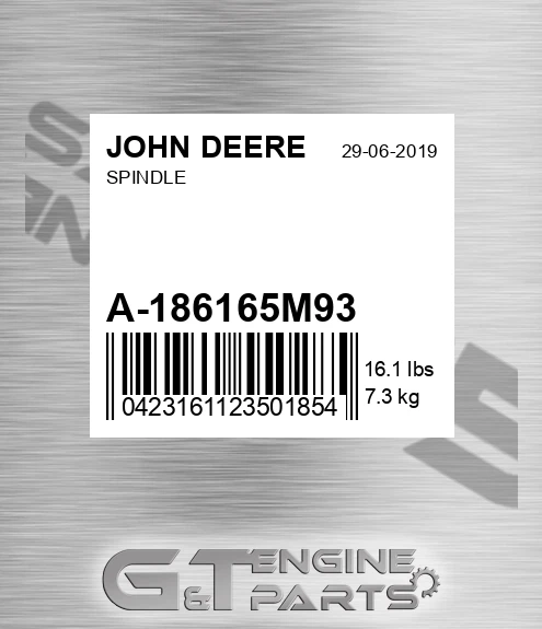 A-186165M93 Spindle for JOHN DEERE