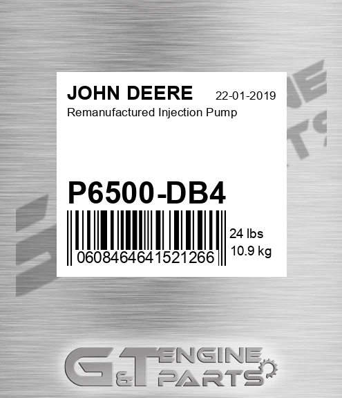 P6500-DB4 Remanufactured Injection Pump for JOHN DEERE