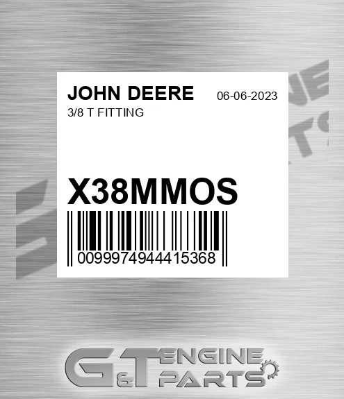 X3/8MMO-S 3/8 T Fitting for JOHN DEERE