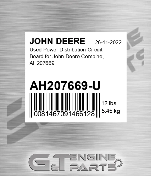AH207669-U Used Power Distribution Circuit Board For Combine, Ah207669 for JOHN DEERE