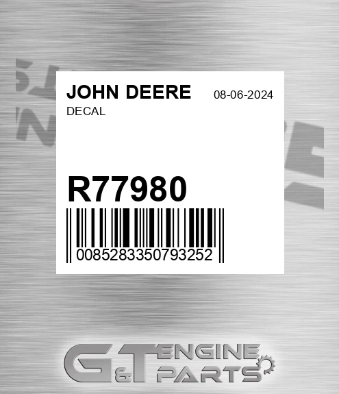 R77980 Decal for JOHN DEERE