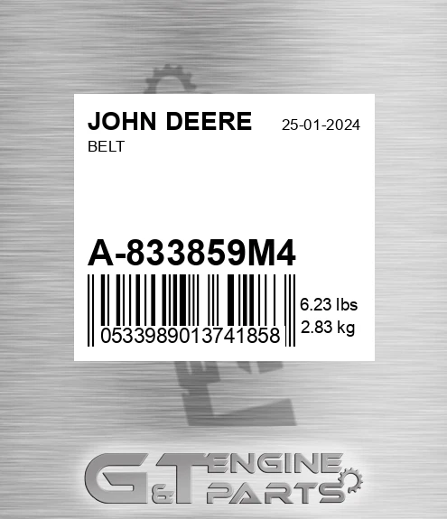 A-833859M4 Belt for JOHN DEERE