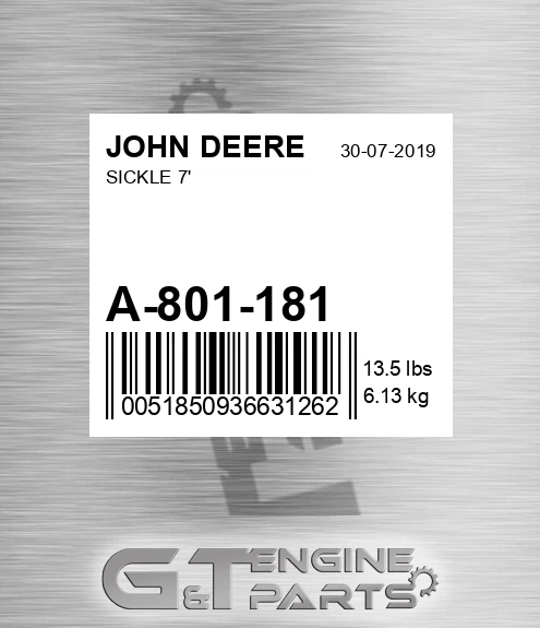A-801-181 Sickle 7' for JOHN DEERE