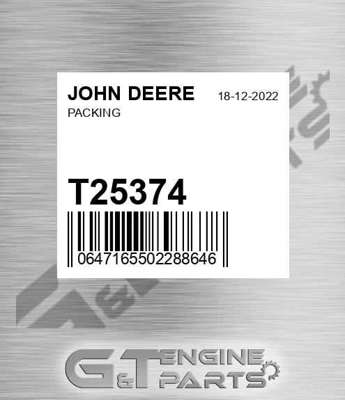 T25374 Packing for JOHN DEERE