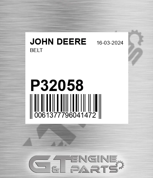 P32058 Belt for JOHN DEERE